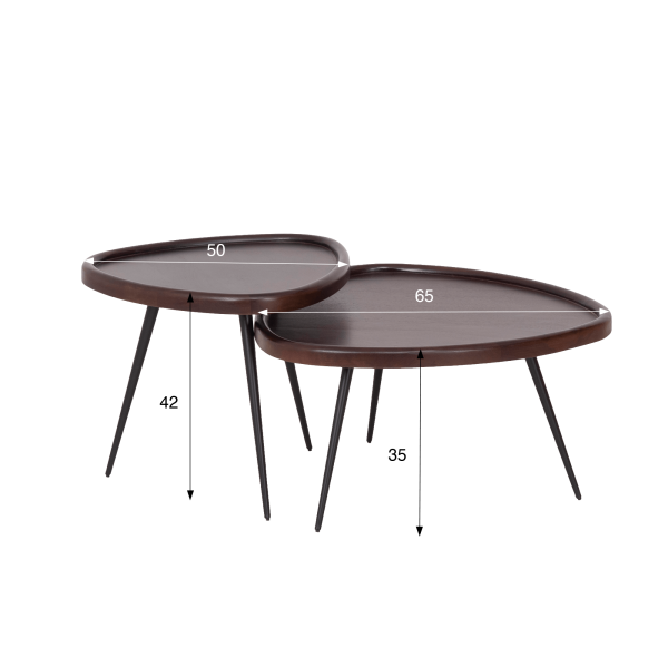 2er-Set Vintage-Satztische aus Massivholz - Holmen