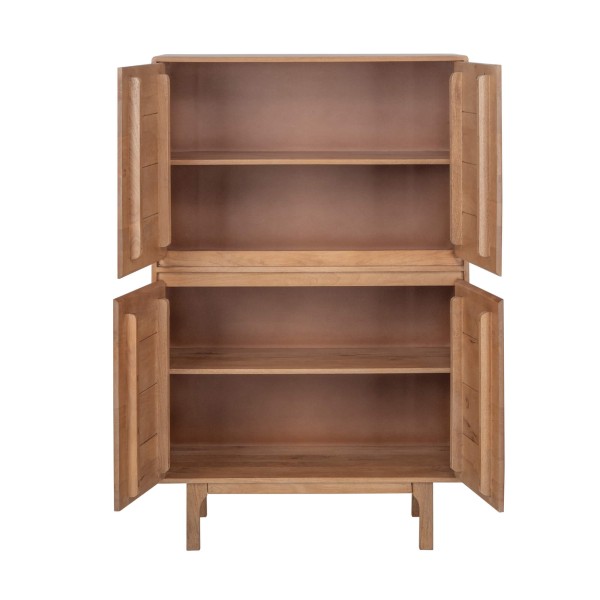 Stauraumschrank aus naturfarbenem Massivholz 90 cm - Ivar
