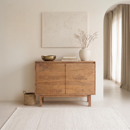 Sideboard aus naturfarbenem Massivholz 100 cm - Ivar