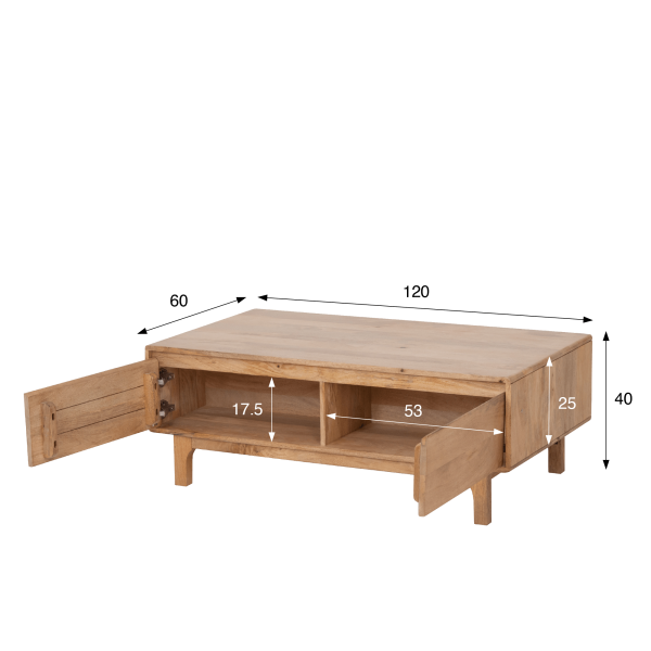 Couchtisch aus naturfarbenem Massivholz - Ivar