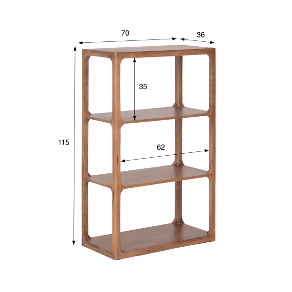 Bücherregal aus naturfarbenem Massivholz 70 cm - Elven