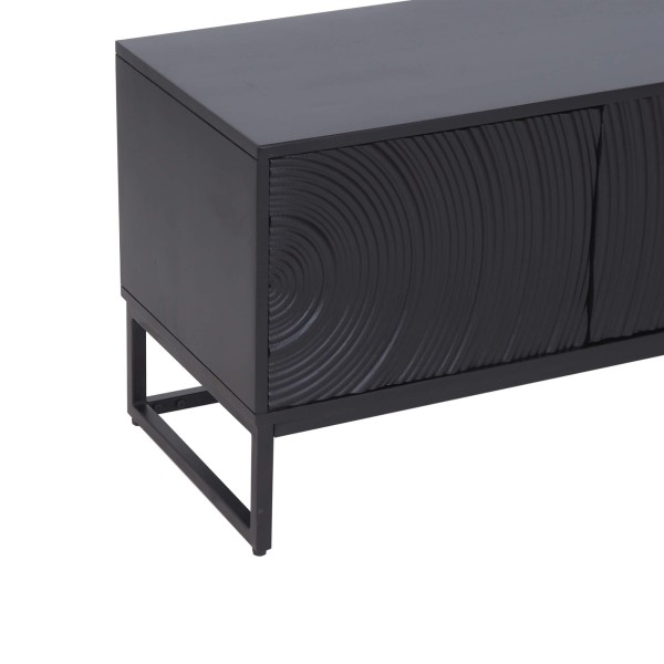 Modernes Design-TV-Lowboard aus schwarzem Massivholz 170 cm - Radian