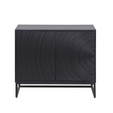 Modernes Designer-Sideboard aus schwarzem massivem Mangoholz - 85 cm - Radian