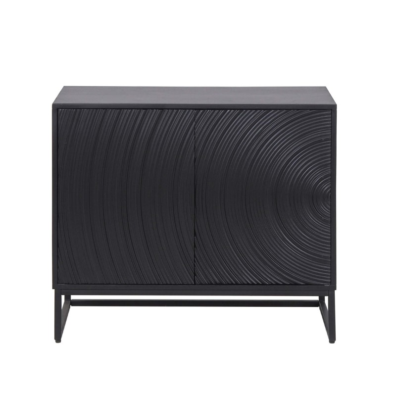 Modernes Designer-Sideboard aus schwarzem massivem Mangoholz - 85 cm - Radian