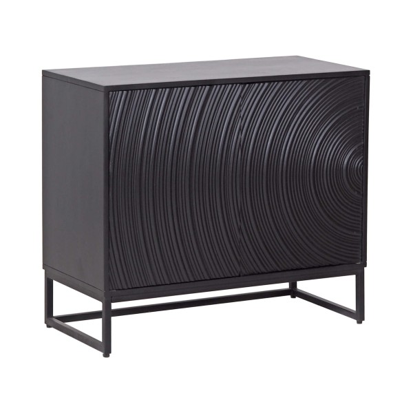 Modernes Designer-Sideboard aus schwarzem massivem Mangoholz - 85 cm - Radian