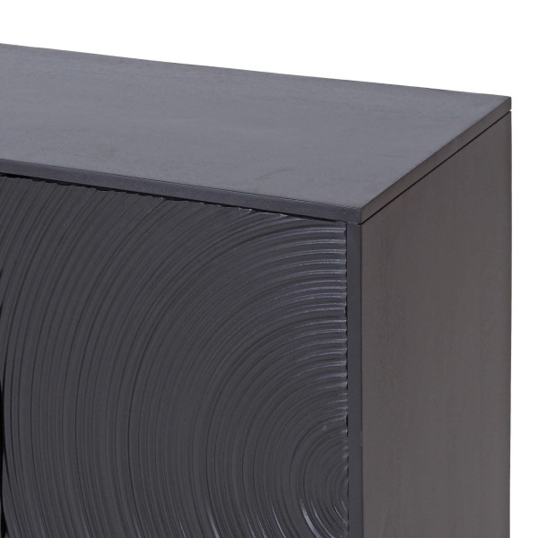 Modernes Designer-Sideboard aus schwarzem massivem Mangoholz - 85 cm - Radian