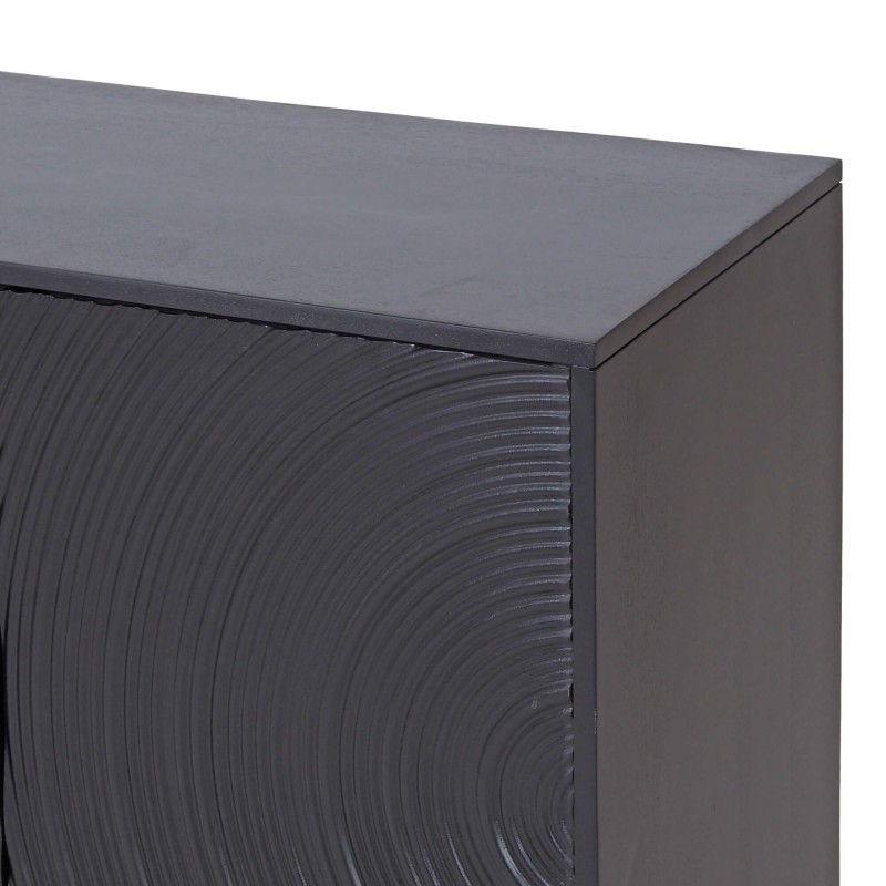 Modernes Designer-Sideboard aus schwarzem massivem Mangoholz - 85 cm - Radian