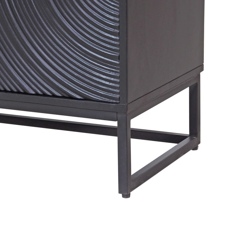 Modernes Designer-Sideboard aus schwarzem massivem Mangoholz - 85 cm - Radian
