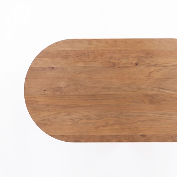Ovaler Esstisch aus Massivholz mit Mikado-Gestell 220 cm - Ivar