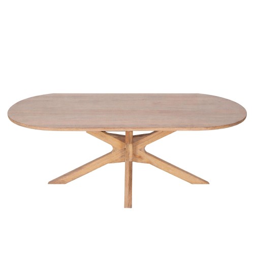 Ovaler Esstisch aus Massivholz mit Mikado-Gestell 220 cm - Ivar