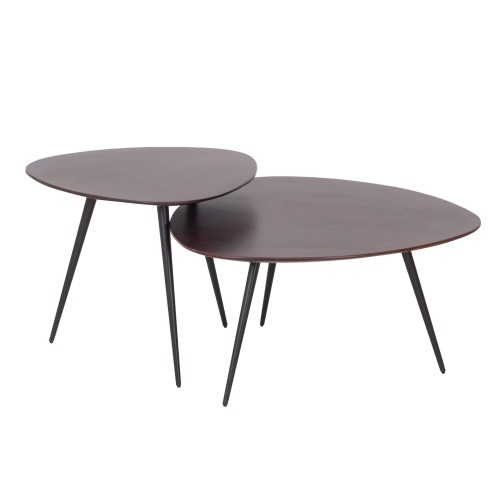 2er-Set Vintage-Satztische aus Massivholz - Aster