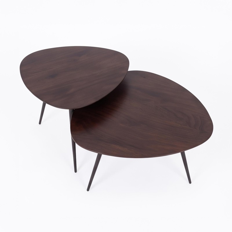 2er-Set Vintage-Satztische aus Massivholz - Aster
