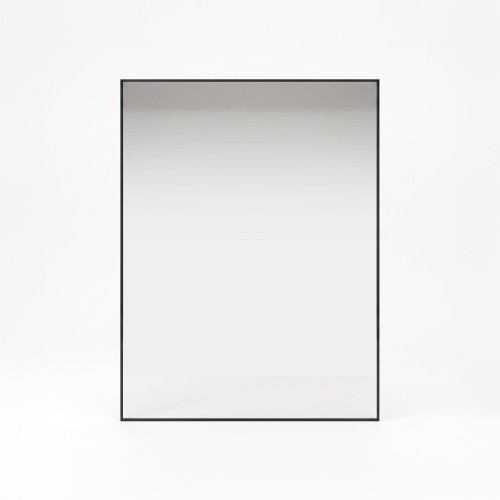 Rechteckiger Badezimmerspiegel mit schwarzem Metallrahmen 70 x 90 cm