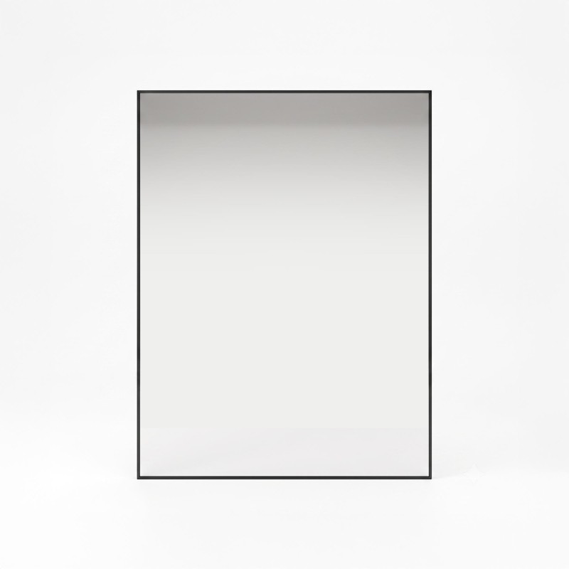 Rechteckiger Badezimmerspiegel mit schwarzem Metallrahmen 70 x 90 cm
