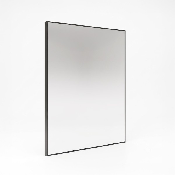 Rechteckiger Badezimmerspiegel mit schwarzem Metallrahmen 70 x 90 cm