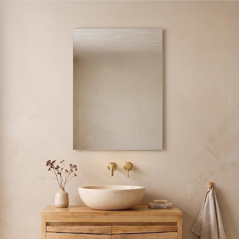 Rechteckiger Badezimmerspiegel 60 x 80 cm