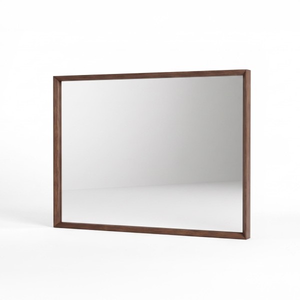 Badezimmerspiegel mit Rahmen aus Massivholz 90 x 70 cm