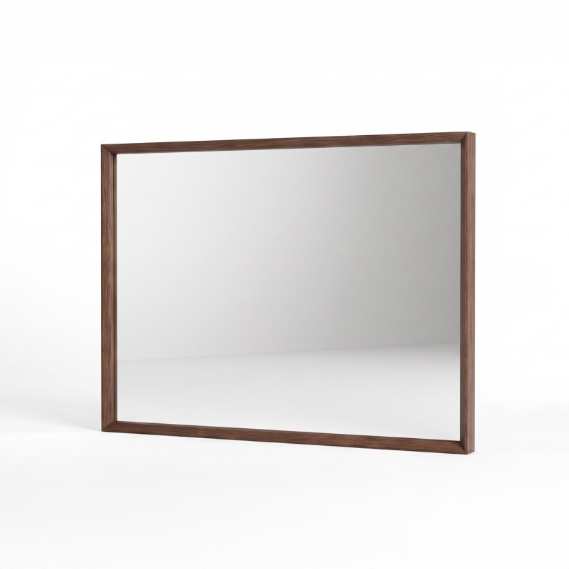 Badezimmerspiegel mit Rahmen aus Massivholz 90 x 70 cm