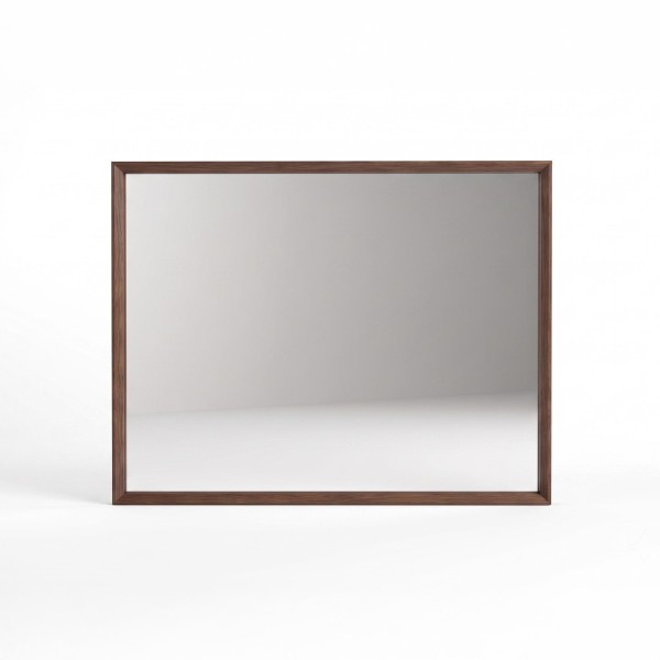 Badezimmerspiegel mit Rahmen aus Massivholz 90 x 70 cm