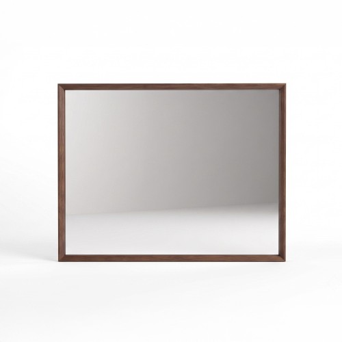 Badezimmerspiegel mit Rahmen aus Massivholz 90 x 70 cm