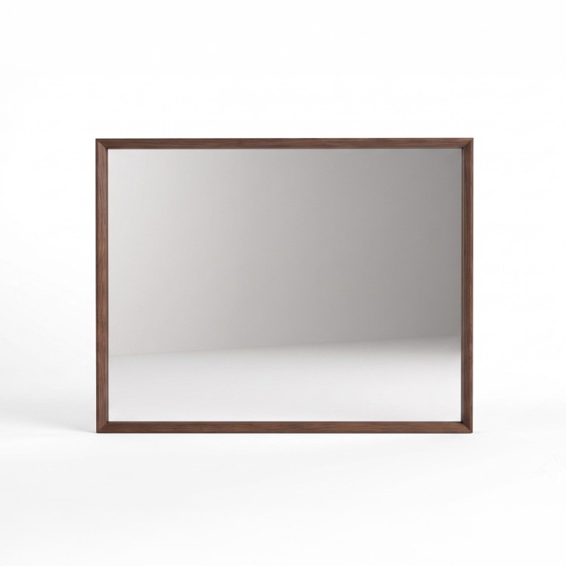 Badezimmerspiegel mit Rahmen aus Massivholz 90 x 70 cm