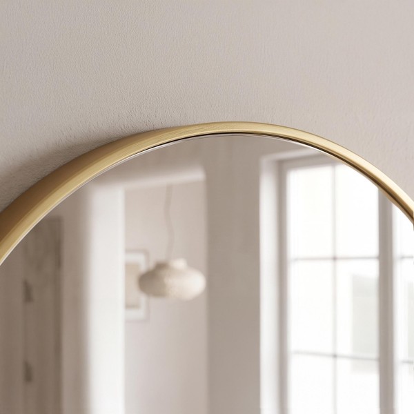 Großer Standspiegel in Bogenform mit goldfarbenem Metallrahmen 60 x 165 cm