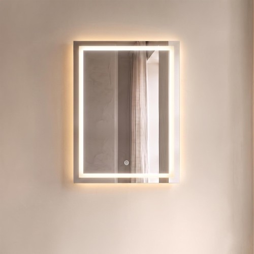 Badezimmerspiegel mit LED-Beleuchtung 60 x 80 cm