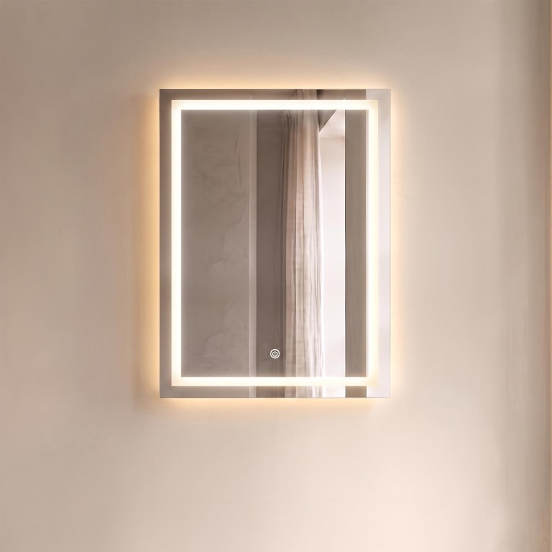Badezimmerspiegel mit LED-Beleuchtung 60 x 80 cm