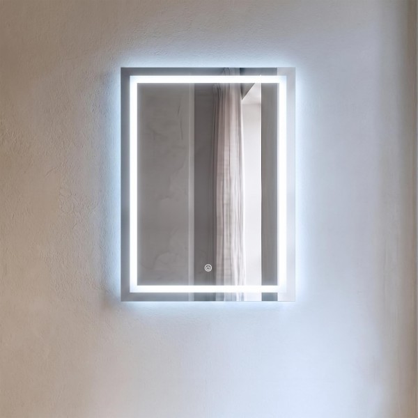 Badezimmerspiegel mit LED-Beleuchtung 60 x 80 cm