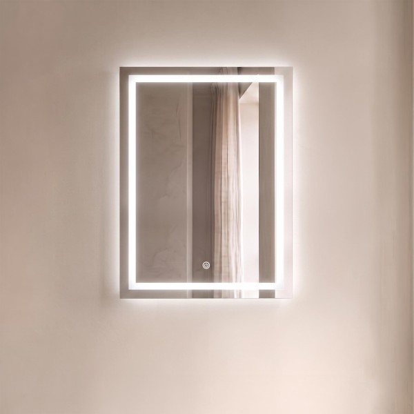 Badezimmerspiegel mit LED-Beleuchtung 60 x 80 cm