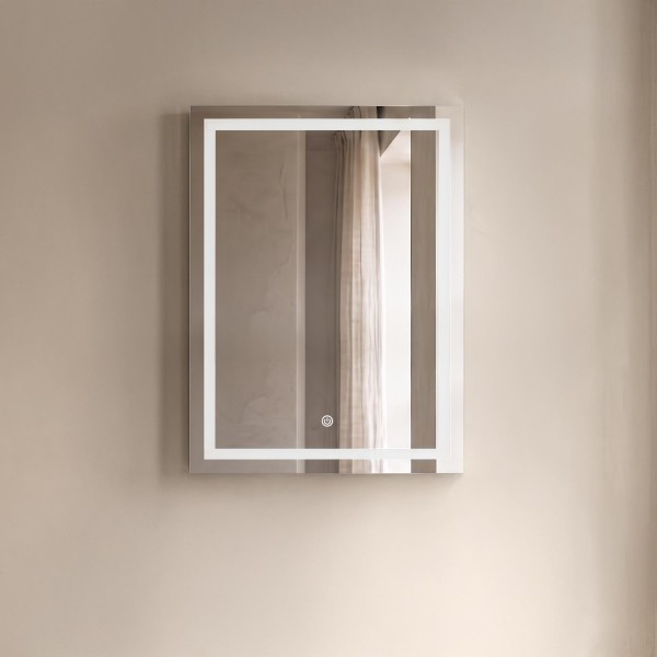 Badezimmerspiegel mit LED-Beleuchtung 60 x 80 cm