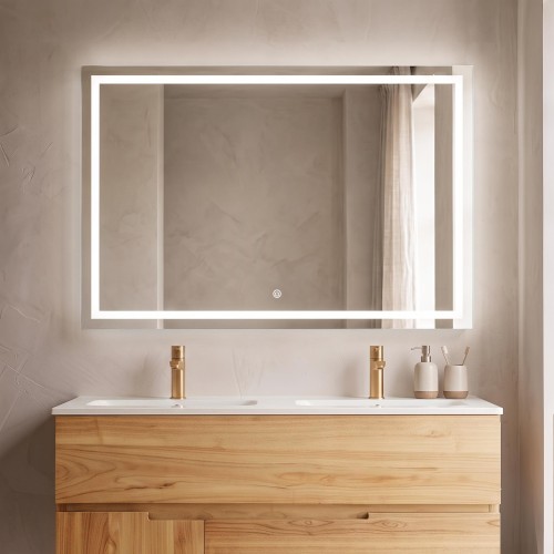 Großer Badezimmerspiegel mit LED-Beleuchtung 120 x 80 cm