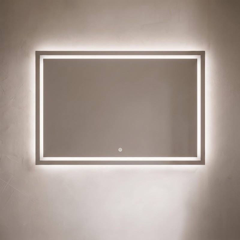 Großer Badezimmerspiegel mit LED-Beleuchtung 120 x 80 cm