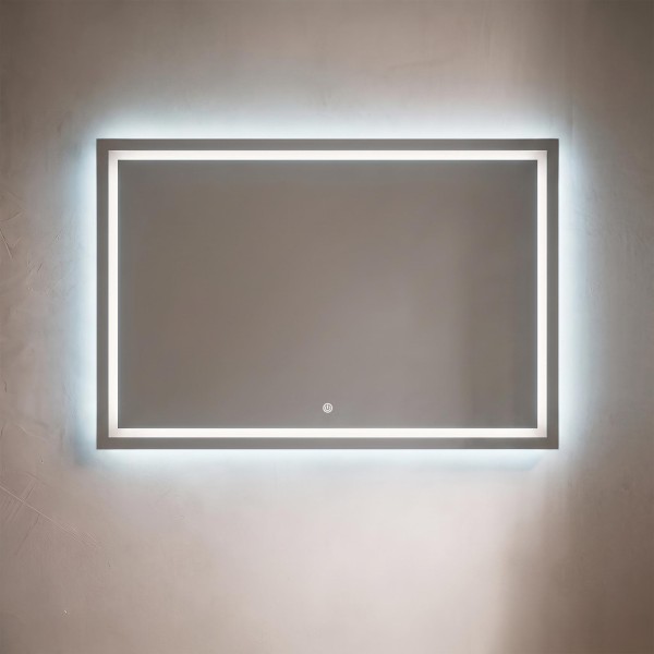 Großer Badezimmerspiegel mit LED-Beleuchtung 120 x 80 cm