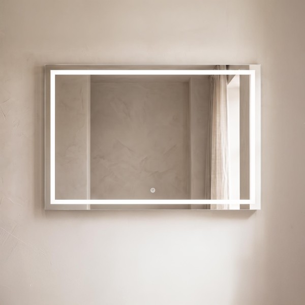 Großer Badezimmerspiegel mit LED-Beleuchtung 120 x 80 cm