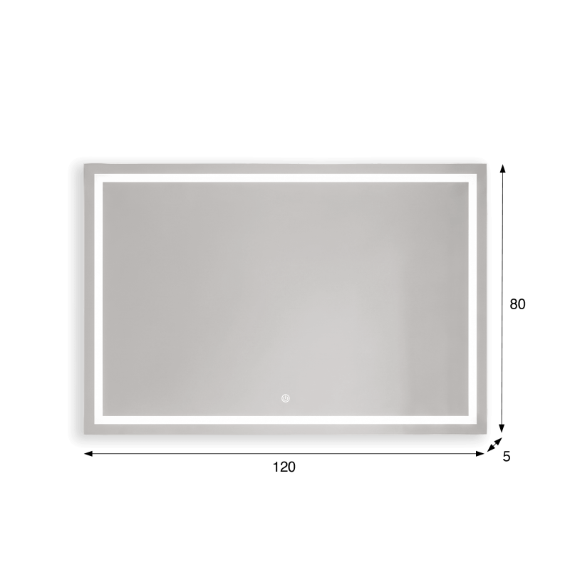Großer Badezimmerspiegel mit LED-Beleuchtung 120 x 80 cm