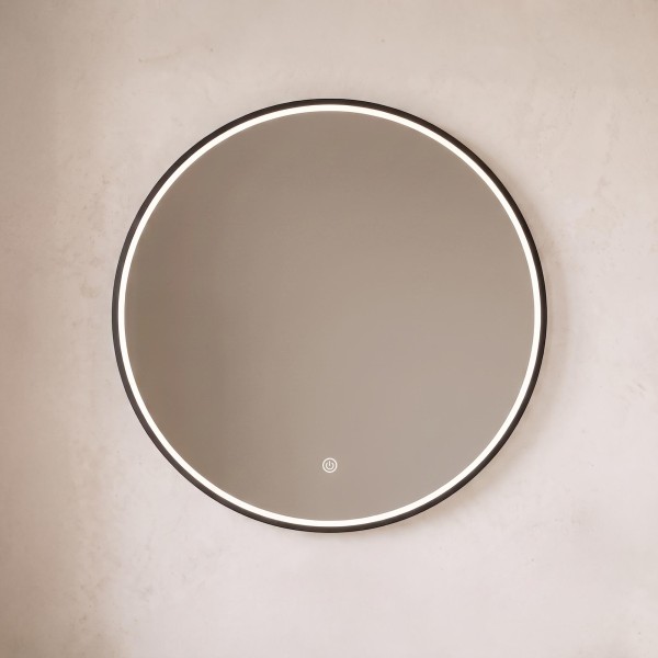 Großer runder Badezimmerspiegel mit LED-Beleuchtung 80 cm