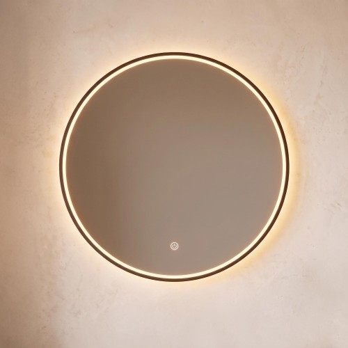 Großer runder Badezimmerspiegel mit LED-Beleuchtung 80 cm