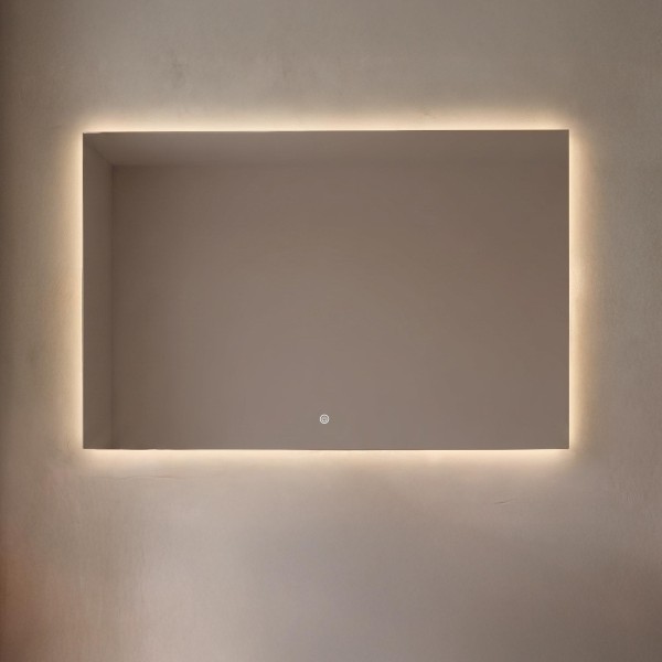 Großer Badezimmerspiegel mit LED-Beleuchtung 120 x 80 cm