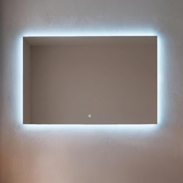 Großer Badezimmerspiegel mit LED-Beleuchtung 120 x 80 cm