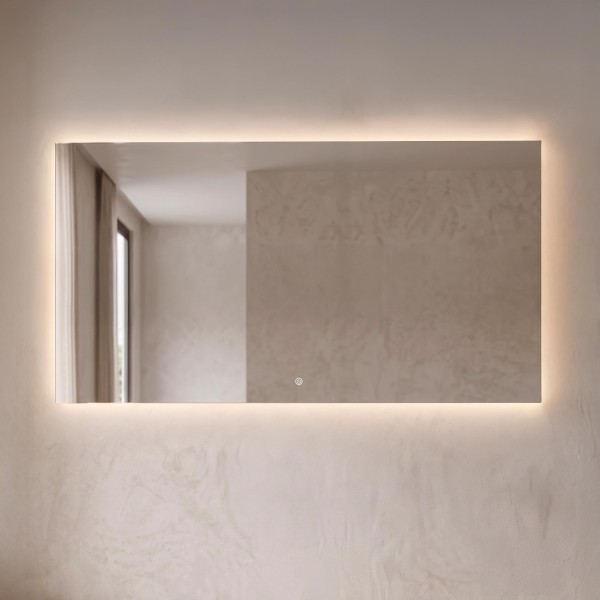Großer Badezimmerspiegel mit LED-Beleuchtung 150 x 80 cm