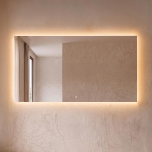 Großer Badezimmerspiegel mit LED-Beleuchtung 150 x 80 cm