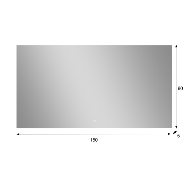 Großer Badezimmerspiegel mit LED-Beleuchtung 150 x 80 cm