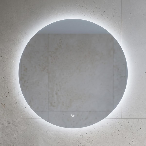 Großer runder Badezimmerspiegel mit LED-Beleuchtung 80 cm