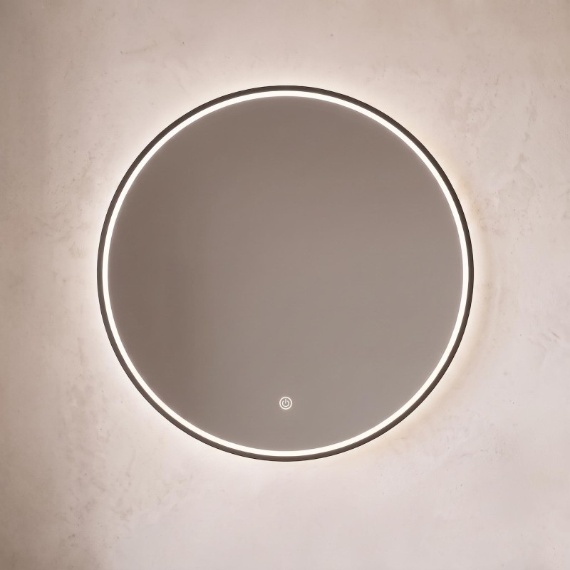 Großer runder Badezimmerspiegel mit LED-Beleuchtung 80 cm