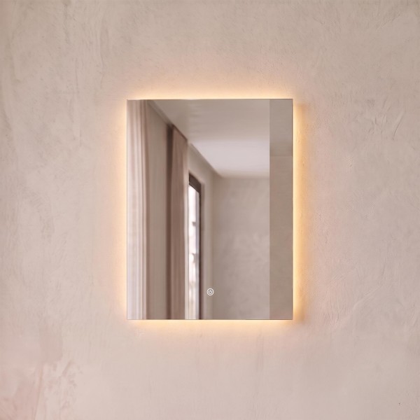 Badezimmerspiegel mit LED-Beleuchtung 60 x 80 cm