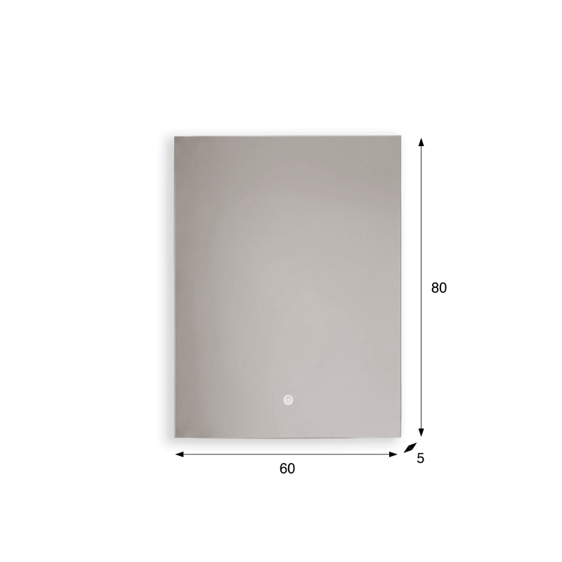 Badezimmerspiegel mit LED-Beleuchtung 60 x 80 cm
