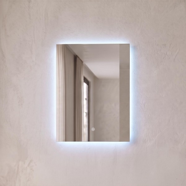 Badezimmerspiegel mit LED-Beleuchtung 60 x 80 cm