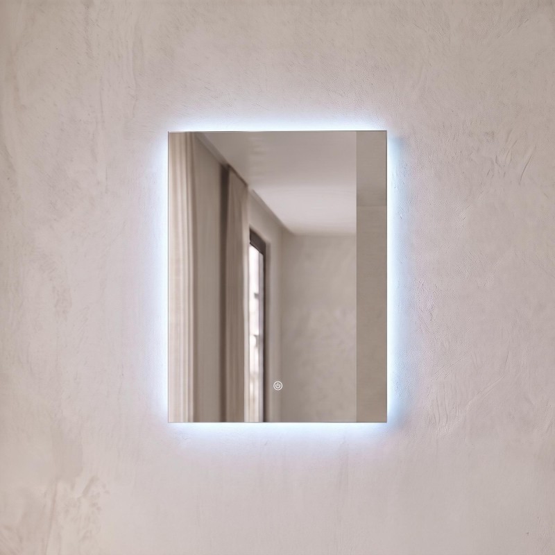 Badezimmerspiegel mit LED-Beleuchtung 60 x 80 cm