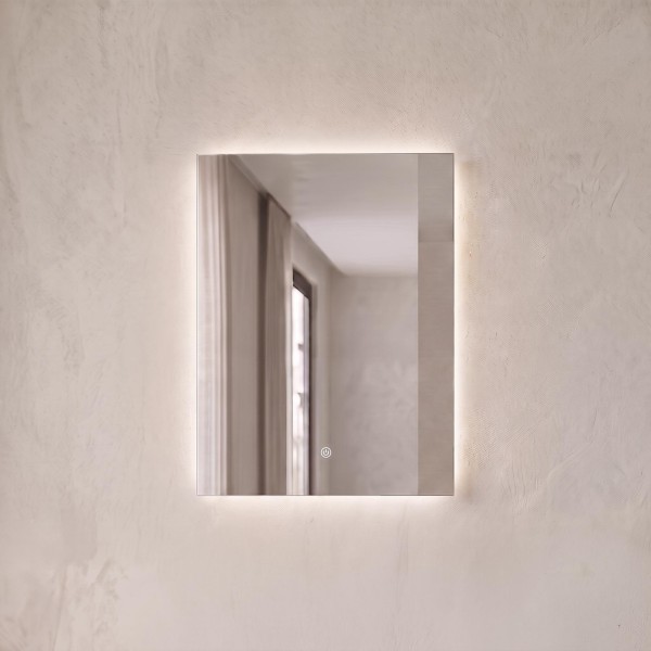 Badezimmerspiegel mit LED-Beleuchtung 60 x 80 cm